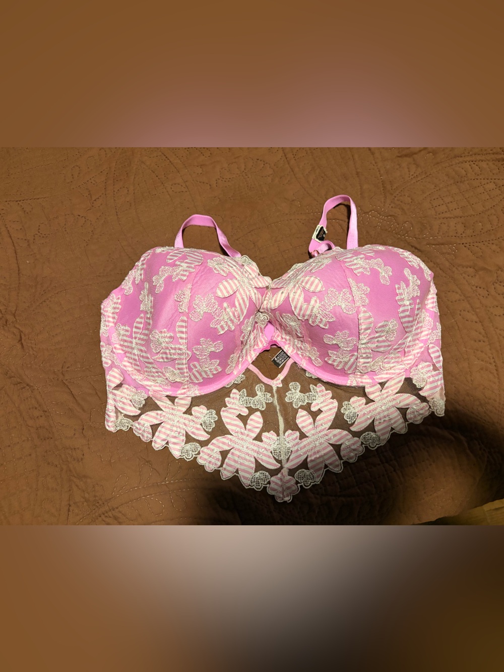 Victoria's Secret Pink Lace Longline Balconette Bra